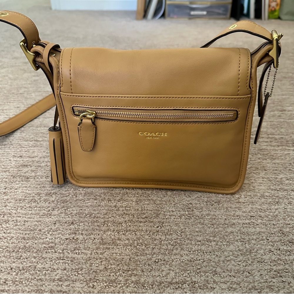 Coach Tan Leather Legacy Archive Rambler Crossbody Bag Tassel Purse 21194 - Picture 8 of 9